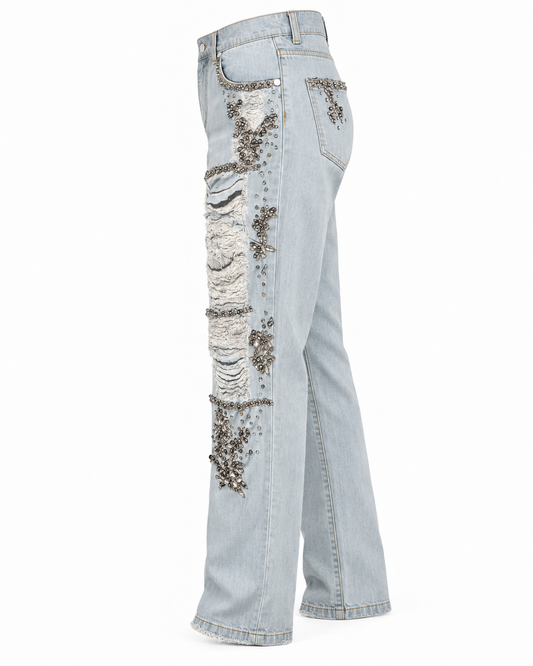 Shredded Light Wash Ripped Boyfriend Jeans