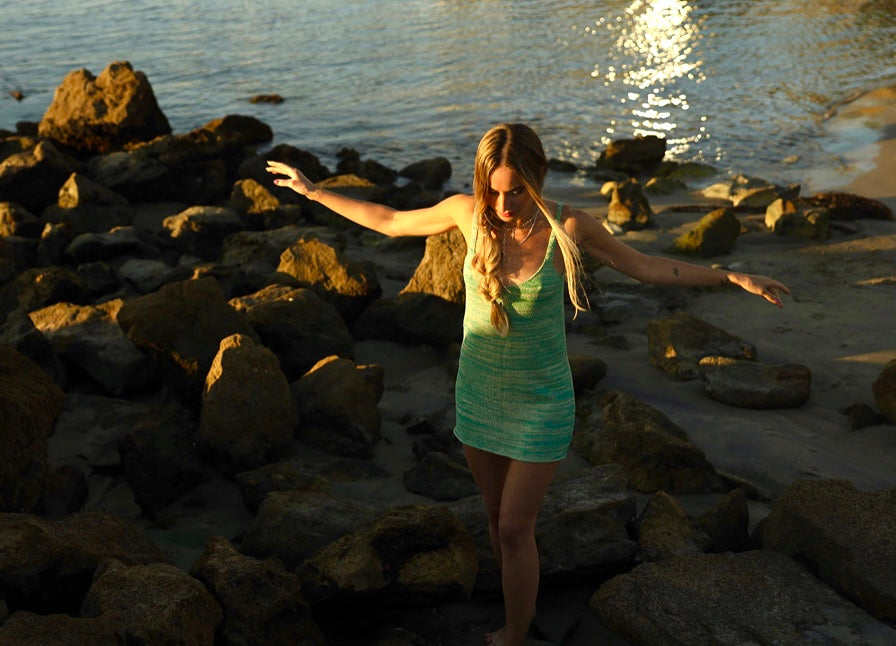 Sleeveless Summer Dress in Green