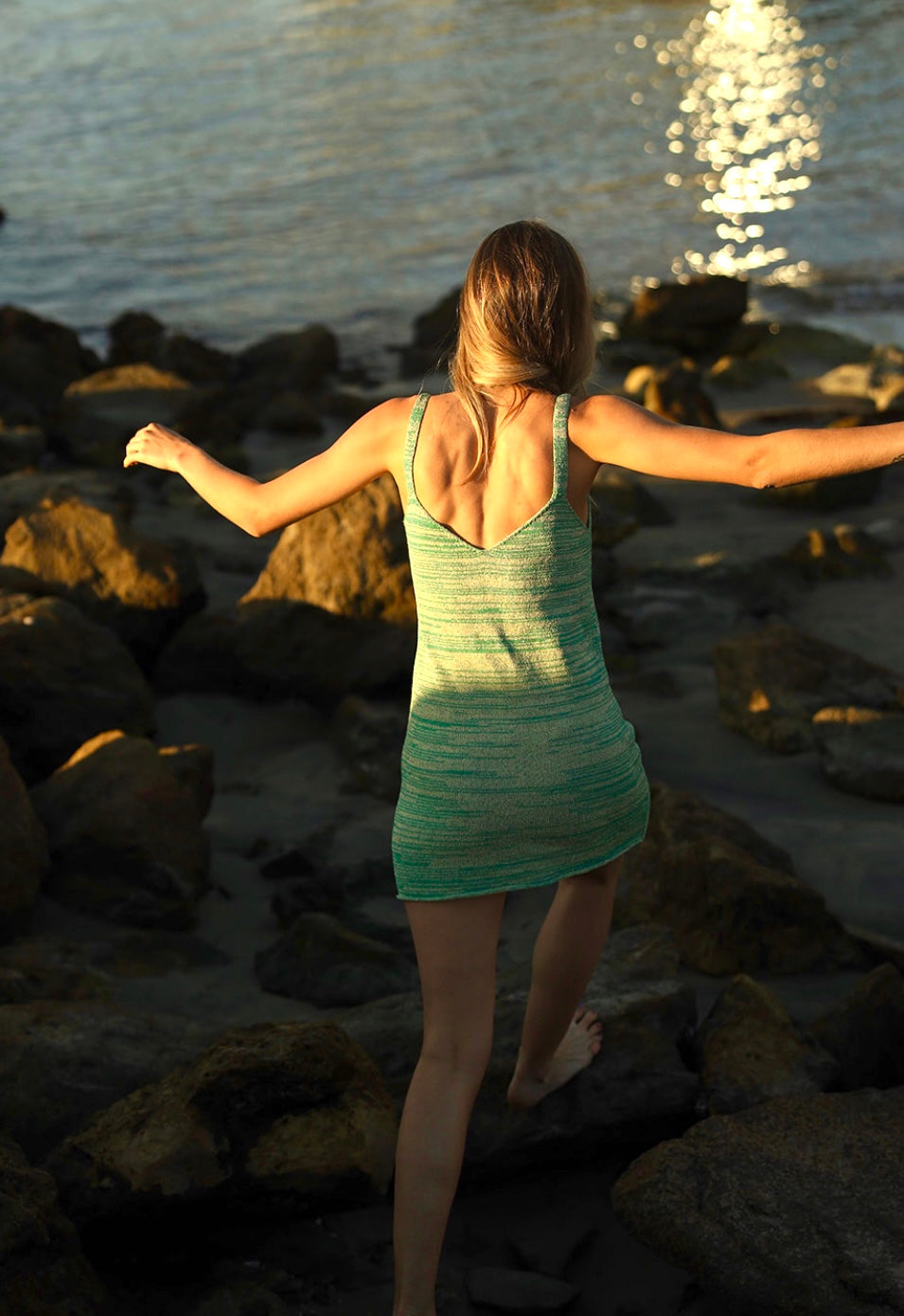 Sleeveless Summer Dress in Green