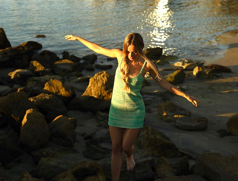 Sleeveless Summer Dress in Green