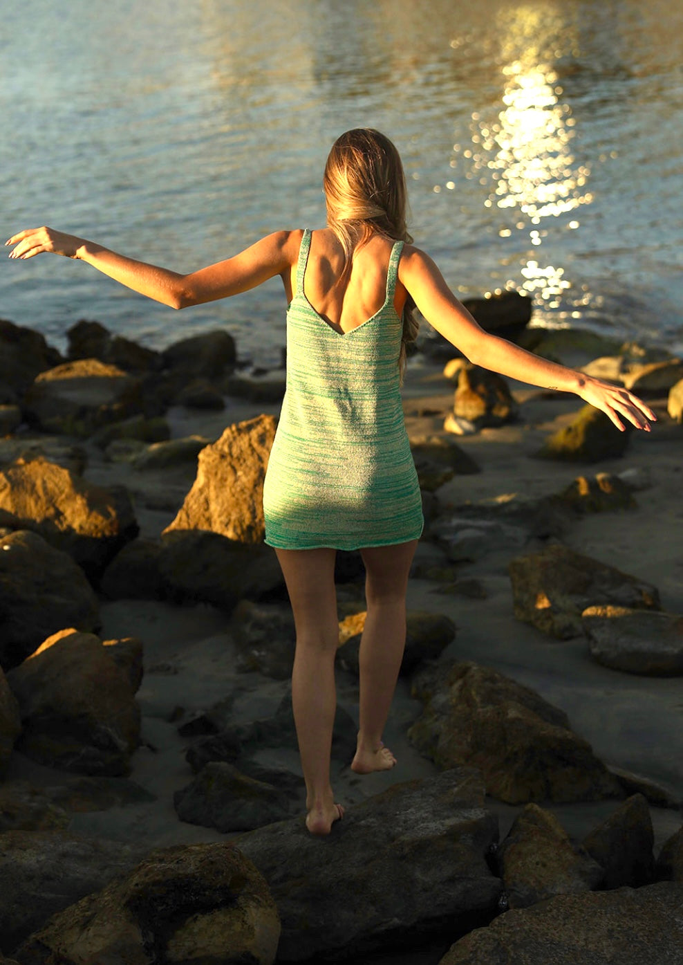 Sleeveless Summer Dress in Green