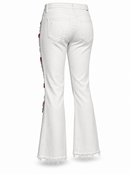 Cherry Blossom Collection White Flare Denim Jeans