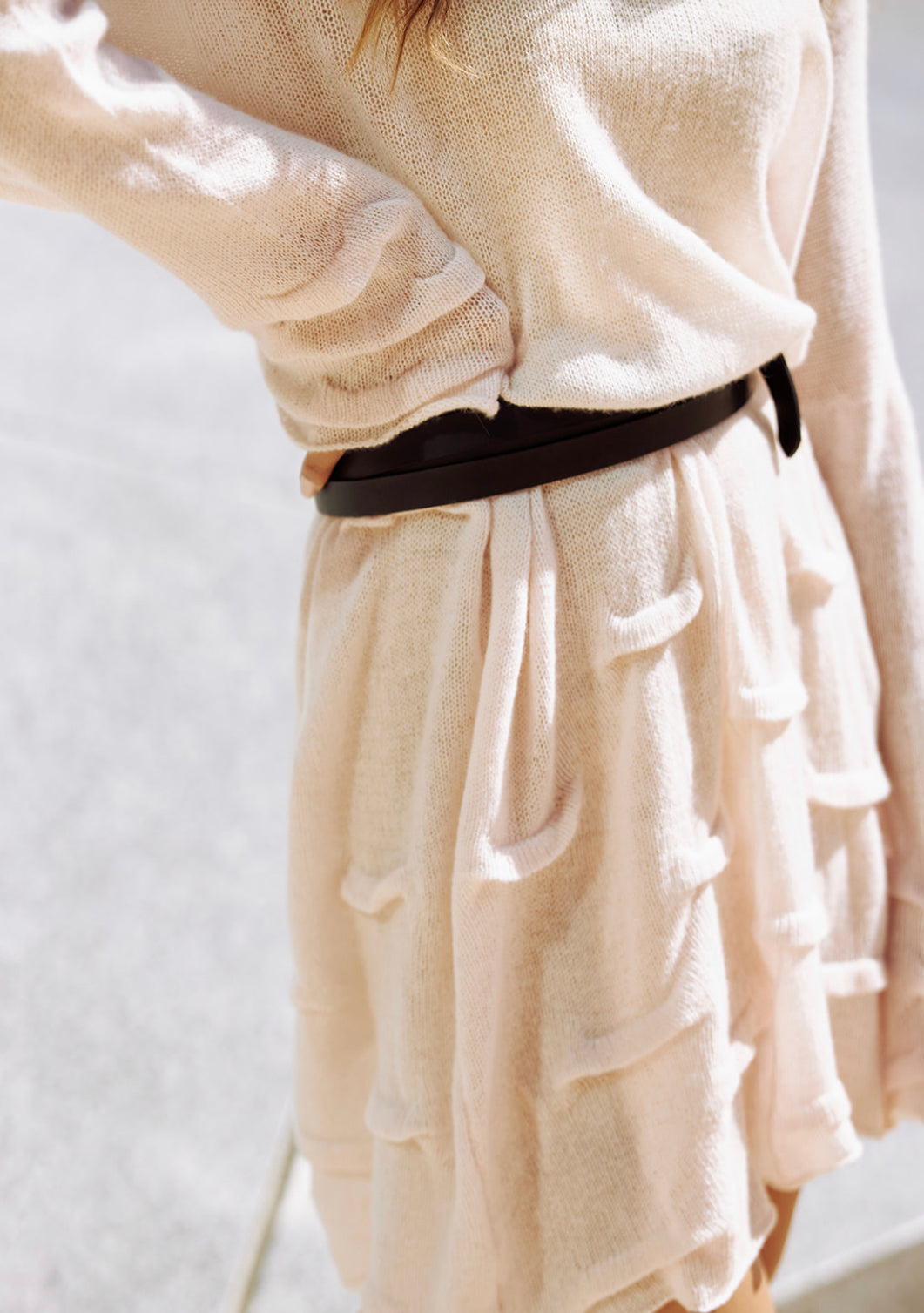 Cashmere Pleated Tunic in Blush