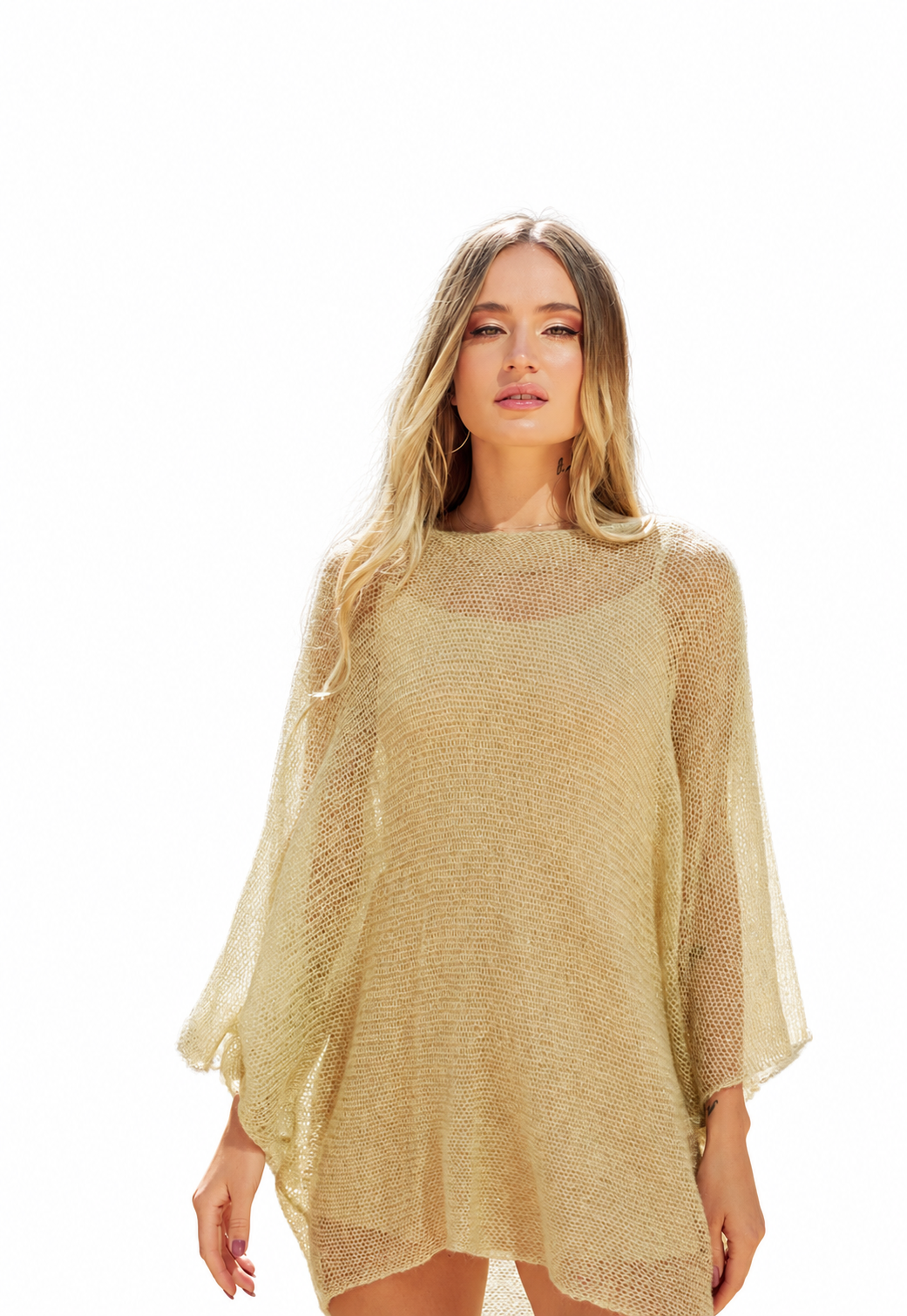 Gold Smart Top in Kid Mohair