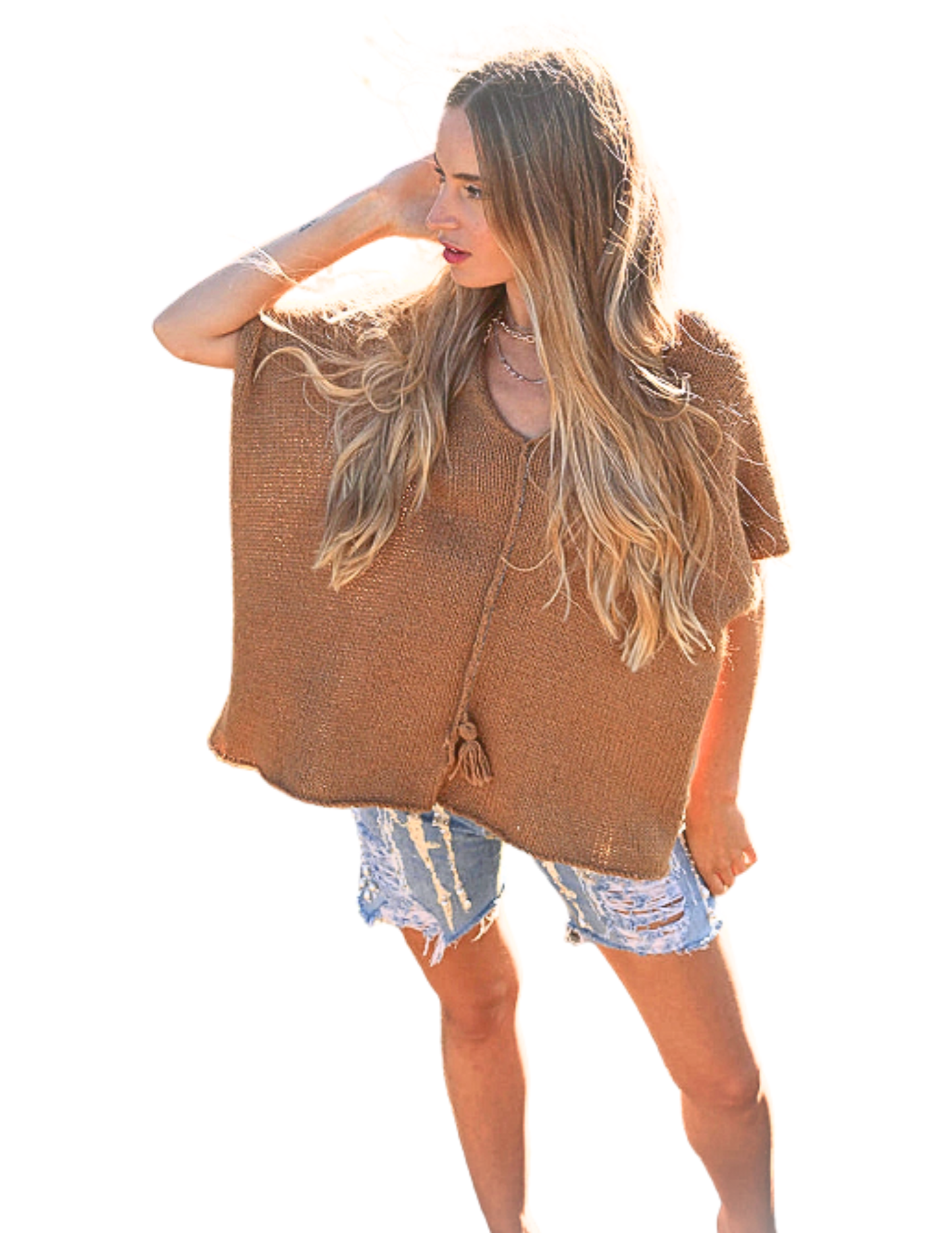 Camel Kid Mohair Caftan Top