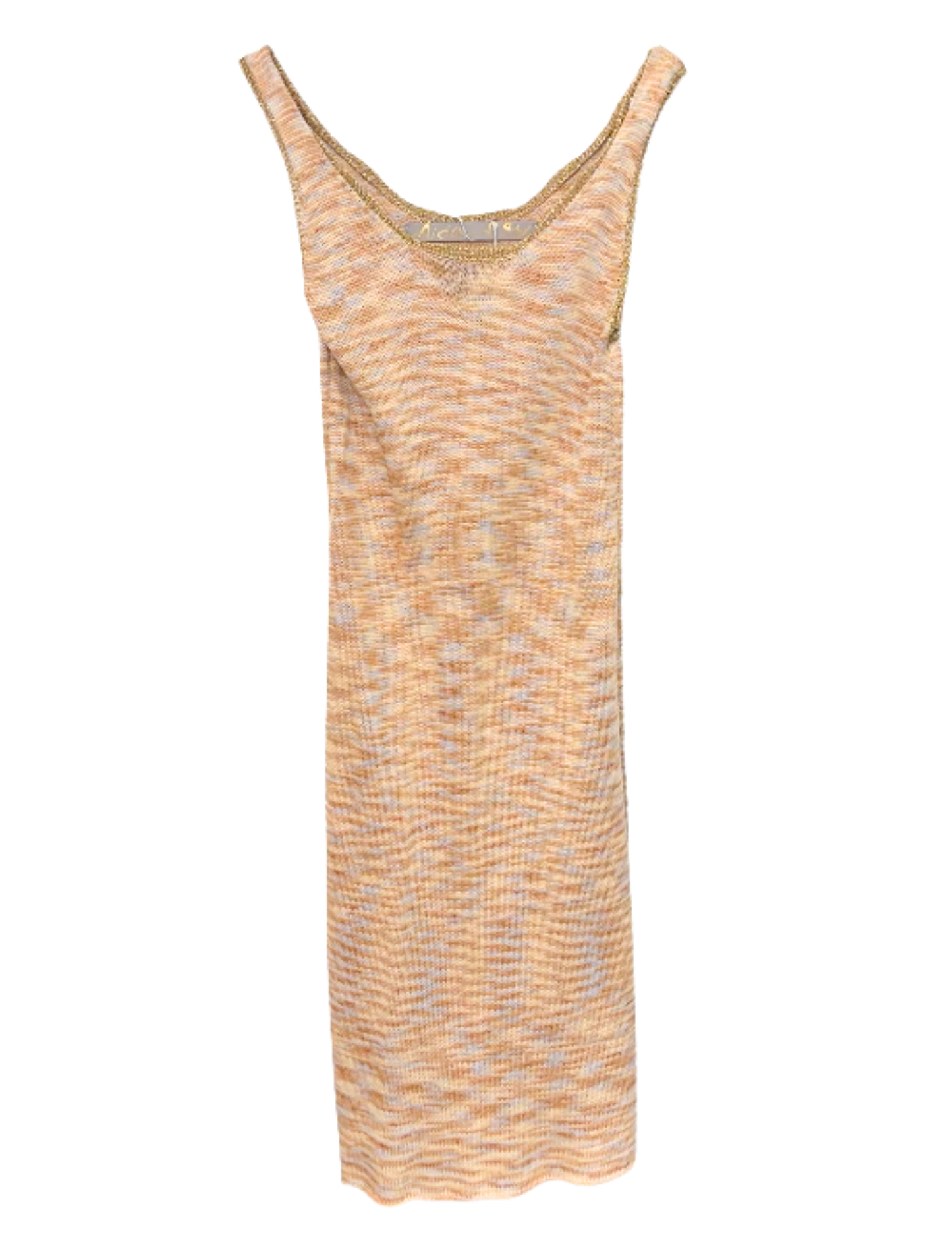 Golden Multi-Tone Midi Slip Dress