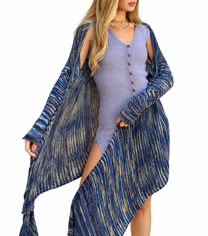 Maxi Wrap Cardigan in Deep Blue