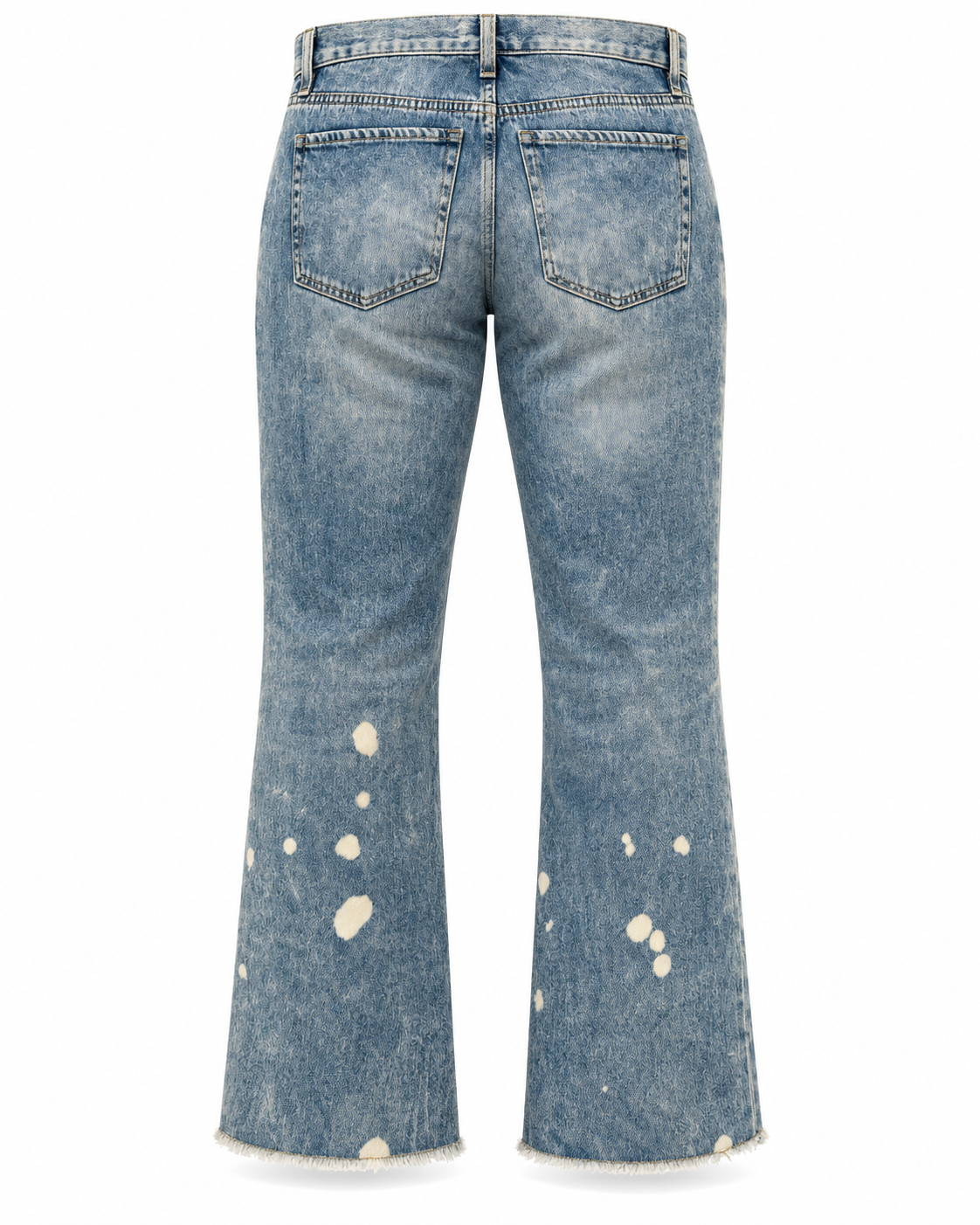 Meadows Wildflower | Floral Appliqué Acid Wash Flare Jeans