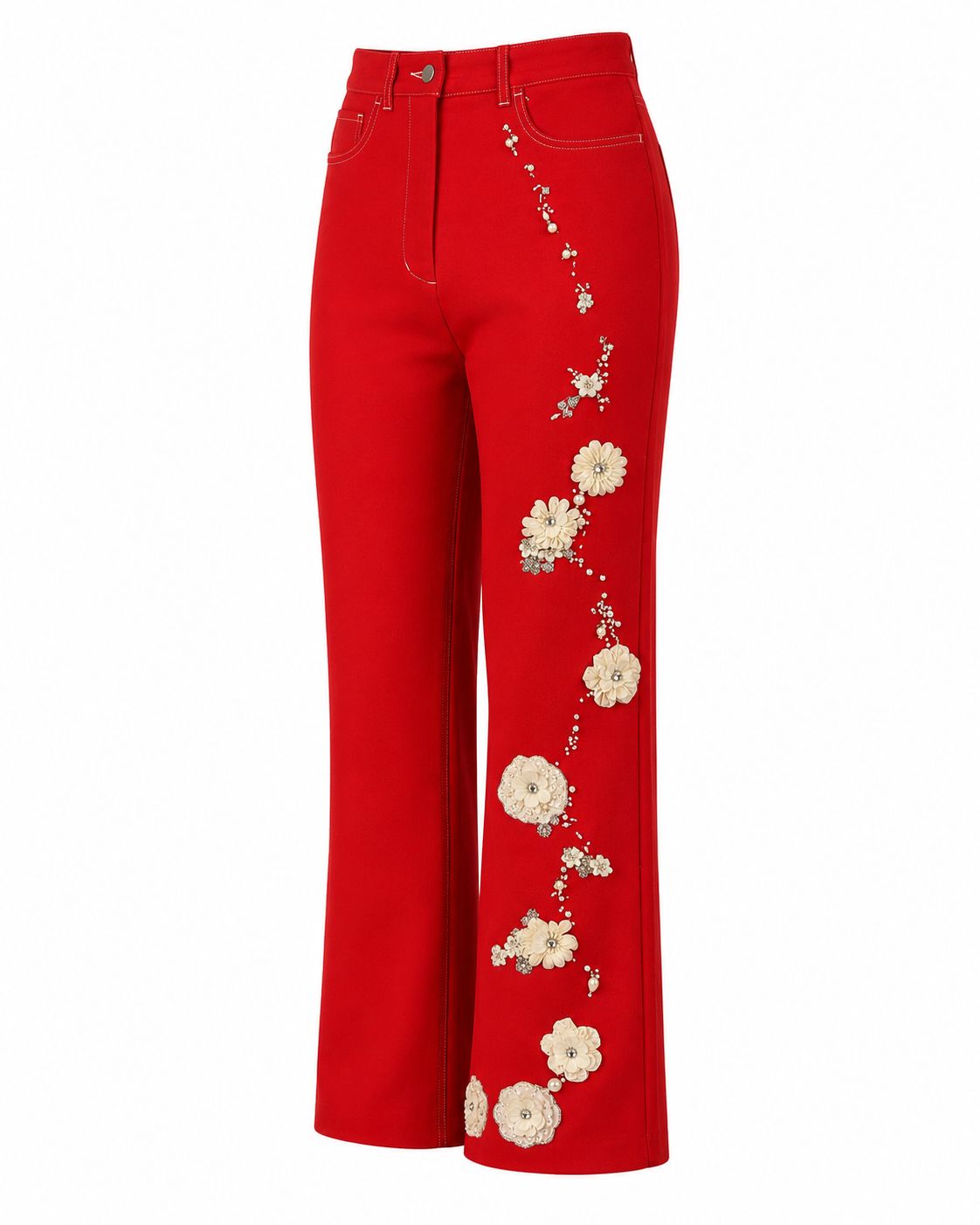 Hand-Beaded Floral Pants (Bloom Collection)