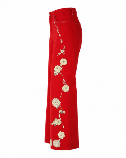 Hand-Beaded Floral Pants (Bloom Collection)