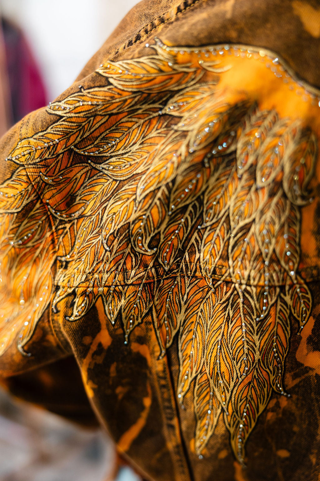 Rust Orange Cropped Denim Jacket
